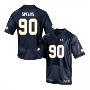 Notre Dame Fighting Irish Men's Hunter Spears #90 Navy Under Armour Authentic Stitched College NCAA Football Jersey OJP0099IC